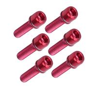 Bullone a Vite Gambo in Bicicletta M5X18 Mm, Viti a Vite Testa in Testa con Teatro di Bici Distanziatore, Elementi di Fissaggio Filettati per la Bici da Strada (Cartellini Rossi/6 Pezzi)