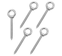 Bullone ad Occhiello in Acciaio Inossidabile 304 da 5 Pezzi, Ganci ad Occhiello Autofilettanti M6*50 per Cinghie di Fissaggio in Legno, Amaca, Sedia a Dondolo, Yoga