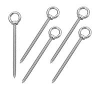 Bullone ad Occhiello in Acciaio Inossidabile 304 da 5 Pezzi M5*100mm | Ganci ad Occhiello Autofilettanti per Cinghie di Fissaggio in Legno, Amaca, Sedia a Dondolo, Yoga
