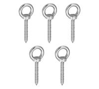 Bullone ad Occhiello in Acciaio Inossidabile 304 da 5 Pezzi M5*25mm | Ganci ad Occhiello Autofilettanti per Cinghie di Fissaggio in Legno, Amaca, Sedia a Dondolo, Yoga