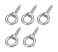 Bullone ad Occhiello in Acciaio Inossidabile 304 da 5 Pezzi M6 x 16mm | Ganci ad Occhiello Autofilettanti per Cinghie di Fissaggio in Legno, Amaca, Sedia a Dondolo, Yoga