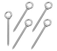 Bullone ad Occhiello in Acciaio Inossidabile 304 da 5 Pezzi M8*80mm | Ganci ad Occhiello Autofilettanti per Cinghie di Fissaggio in Legno, Amaca, Sedia a Dondolo, Yoga