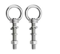 Bullone ad occhiello M6 x 30 mm, bullone ad anello di sollevamento | Set di bulloni a occhiello in acciaio inox con dadi di bloccaggio a flangia, molla e rondelle piatte, per camper, yacht