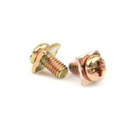 Bullone combinato con testa a croce con rondella quadrata in acciaio al carbonio nichelato/zincato, 100-200 set M3 M3,5 M4 M5(Zinc plated,M3x8x6 200pcs)