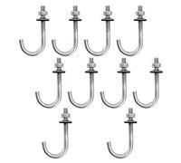 Bullone di ancoraggio per tetto, M6 x 50 x 150 mm, in acciaio inox 304, gancio a J, gancio da parete, ganci a gambo lungo, con dado esagonale, viti di ancoraggio per calcestruzzo, 10 pezzi