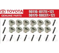 Bullone e dado per perno di scarico Toyota OEM 90116-10171 (x12) 90179-10037 ...