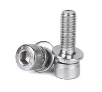 Bullone esagonale Guarnizione Rondella elastica Set di rondelle piatte Vite a testa cilindrica in acciaio inossidabile 304 M2 - M12, M5 (20 Set)