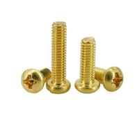 Bullone in ottone con inserto filettato metrico, viti for macchine elettriche, vite a testa svasata tonda M2 M2.5 M3 M4 M5 M6 M8(Round Head,M2.5x12 (50Pcs))