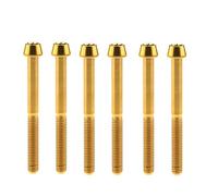 Bullone in titanio M6x10/15/16/18/20/25/30/35/40/45/50/55/60mm Viti a testa conica con esagono incassato Gr5 Confezione da 6(Golden,M6x50mm)