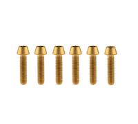 Bullone in titanio M6x10/15/16/18/20/25/30/35/40/45/50/55/60mm Viti a testa conica con esagono incassato Gr5 Confezione da 6(Golden,M6x20mm)