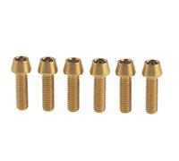 Bullone in titanio M6x10/15/16/18/20/25/30/35/40/45/50/55/60mm Viti a testa conica con esagono incassato Gr5 Confezione da 6(Golden,M6x18mm)
