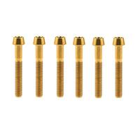 Bullone in titanio M6x10/15/16/18/20/25/30/35/40/45/50/55/60mm Viti a testa conica con esagono incassato Gr5 Confezione da 6(Golden,M6x35mm)