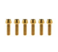 Bullone in titanio M6x10/15/16/18/20/25/30/35/40/45/50/55/60mm Viti a testa conica con esagono incassato Gr5 Confezione da 6(Golden,M6x16mm)
