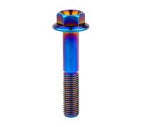 Bullone In Titanio Passo 1,25Mm Vite M10 X 20/25/30/35/40/45/50/55/60/65/70/75/80/100Mm Bullone Con Flangia Esagonale Di Fissaggio, Bruciare blu, M10,60mm