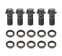Bullone M10 1, Bulloni per Freno Moto, Bullone per Freni Scooter M10 1.0mm 1.25mm Opzionale, 5 Pezzi Bulloni Banjo E Rondelle Raccordi per Tubi Freno per Tubo Freno Moto, M10×1mm