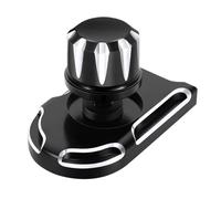 Bullone nero zigrinato in alluminio billetta con linguetta di copertura pomello per Harley Davidson Touring modelli 1996-2016