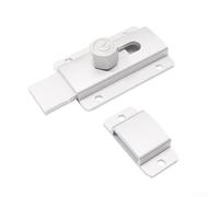 Bullone per porta senza trapano in lega di alluminio, 80 mm, per montaggio scorrevole con finitura satinata, fibbia di sicurezza per bagno per camera da letto e privacy (argento)