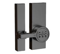 Bullone per serratura della porta in lega di zinco con foro nascosto e design push-pull, facile ripristino del codice, sicurezza antifurto per porte del bagno o interne, nero