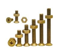 Bullone Phillips in ottone M2,5 M3 M4 M5 M6 Set di dadi a testa piatta in rame con testa svasata a croce, 10 set, M5x35mm(M6x25mm)