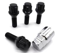 bullone ruota Compatibile con 7 Series per E23 E32 E38 Bulloni di bloccaggio per cerchi in lega per auto, dadi, alette, nero M12x1,5 17 mm