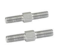 Bulloni a barra filettata su entrambi i lati, Bulloni prigionieri con barra filettata a doppia estremità Set argento M4-M16 in acciaio inossidabile 304(M5x50mm 2pcs)