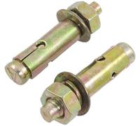 Bulloni a espansione, bulloni di ancoraggio, Metal Expansion Sleeve Anchor Bolts M10x60mm Copper Tone Pack Of 2
