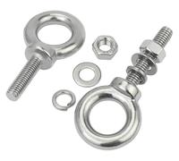 Bulloni a occhiello in acciaio inossidabile 2 pezzi da M3 a M12 Dadi a occhiello di sollevamento Set di golfari con anello a vite in acciaio inossidabile 304 con dadi(M10x18mm)