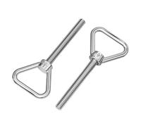 Bulloni a occhiello in acciaio inossidabile 2 pezzi M8 Bullone a occhiello di sollevamento triangolare Bulloni ad anello for spalla for macchinari filettati in acciaio inossidabile 304(M8x55mm)