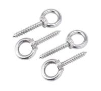 Bulloni a occhiello in acciaio inossidabile 4 pezzi M4 M5 M6 M8 M10 M12 304 Bullone a occhiello di sollevamento Ganci ad anello tondo Viti autofilettanti for legno(M6x20mm)