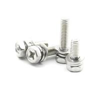 Bulloni a testa cilindrica, Viti for legno a testa esagonale Phillips in acciaio inossidabile M3-M8, bulloni, rondelle, confezione da 10, diverse misure(M5x22mm)