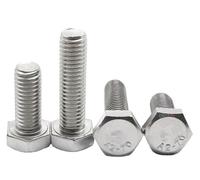 Bulloni a testa esagonale M5, 0,8 x 10 mm, attacco esagonale esterno, in acciaio inox 18-8 (304), filettatura completa, 30 pezzi