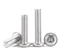 bulloni a testa esagonale, M6 8-30mm 304 SS Bulloni con collare imbottito Pan Round Truss Head Rondelle di fissaggio 70 pezzi(M6*12=(12) 10Pcs)