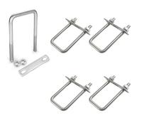 Bulloni a U M8, 4 Pezzi Cavallotto a U Acciaio Inox, Bullone a U Quadrato con Dadi e Piastra di Telaio, Staffa a U Bulloni Per Linstallazione di Tubazioni e Applicazioni Industriali (60 X 100 mm)