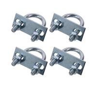 Bulloni a U tondi da 4 pezzi Bullone a U con morsetto a U con piega tonda tonda in argento, superficie zincata con rondella a piastra dado Per Automobili, Edilizia(4 Sets-M8X42X75)