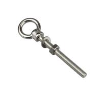 Bulloni ad occhiello per sollevamento, Bullone a occhiello di sollevamento a spalla lunga in acciaio inossidabile 316 M6 M8 M10 M12 con dado e anello(M8X100mm-1 Piece)