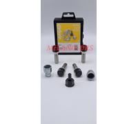 BULLONI ANTIFURTO FARAD LOCKY CONICO M12x1.25 L=31mm CUP BLACK + 2 Chiavi Antif.