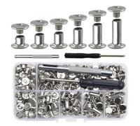 Bulloni Chicago - Assortimento Rivetti a Vite - Accessori Bullonati per Pelletteria Legatoria Riparazioni Borse Scarpe Cinture Fai Da Te
