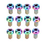 Bulloni del Rotore del Freno a Disco, 12pcs TI Lega M5x10mm T25 Testa Plum Bike Disco Bulloni Accurati Fili di Fissaggio del Disco Viti