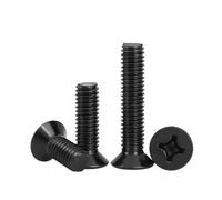 bulloni della macchina a testa piatta, 10 pezzi M5 Mini Small Black 304 Acciaio inossidabile Croce Testa svasata Vite Bullone(6mm,M5)
