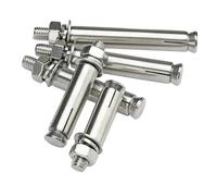 Bulloni di ancoraggio, bullone ad occhiello, 1/5 pezzi M6 M8 M10 -M20 304 A2 in acciaio inossidabile con manicotto esagonale for viti di espansione, bulloni ancoraggio for calcestruzzo(1pcs,M16x100)