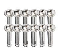 bulloni di espansione in acciaio inox, 12 pezzi Bulloni ad espansione M6 x 40/50/60/70/80/100 mm - Bullone di ancoraggio a manicotto con testa cilindrica in acciaio inossidabile 304(M6*80/12 Pieces)