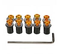 Bulloni E Viti Per Moto Per Per Z 900 750 800 650 Per VERSYS 300 650 1000 10 Pezzi Kit Bulloni Carenatura M5 Fissaggio Carrozzeria Kit Bulloni Di Carenatura Completo(Oro)