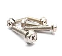 Bulloni flangiati a testa esagonale, Bullone flangiato a croce esagonale M4 M5 M6 Viti in acciaio inossidabile Bulloni esagonali a testa flangiata Phillips 30 pezzi/lotto(M6x20mm)