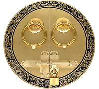 Bulloni for porta scorrevole a barilotto con chiavistello for cancello resistente for piastra inferiore più spessa in rame puro da giardino domestico(Brass,35cm)