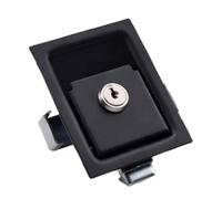 Bulloni for porta scorrevole a botte Chiusura a molla for pallet in acciaio inossidabile con serratura e chiave Maniglia singola a filo for del rimorchio camper(Black)