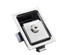 Bulloni for porta scorrevole a botte Chiusura a molla for pallet in acciaio inossidabile con serratura e chiave Maniglia singola a filo for del rimorchio camper(Silver)