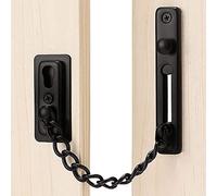 Bulloni for porte scorrevoli a botte Chiusura a catena in acciaio inossidabile for la sicurezza della camera da letto 'appartamento 'hotel domestico(Black)