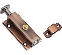 Bulloni for porte scorrevoli a botte Chiusura a molla a Scorrevole a scatto for cancello Hardware for porta interna(Bronze,5 inches)