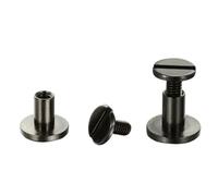 bulloni in acciaio inossidabile Rivetti a vite a testa tonda da 60 pezzi(Guns black,6.5mm)