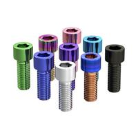 Bulloni In Lega Di Titanio, Bulloni A Testa Esagonale, Viti Colorate M5, M6, M8, For Serie Sterzo, Freni, Motociclette(Blue purple,Half M6x40mm(1pcs))